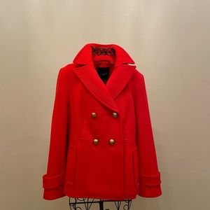 Talbots Tomato Red Peacoat. Excellent used condition!
